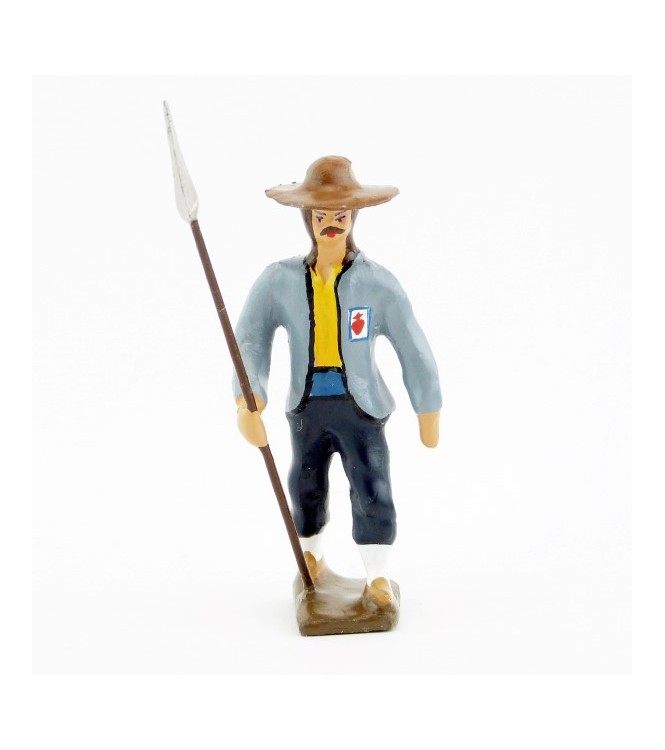 chouan marchant avec lance à la main