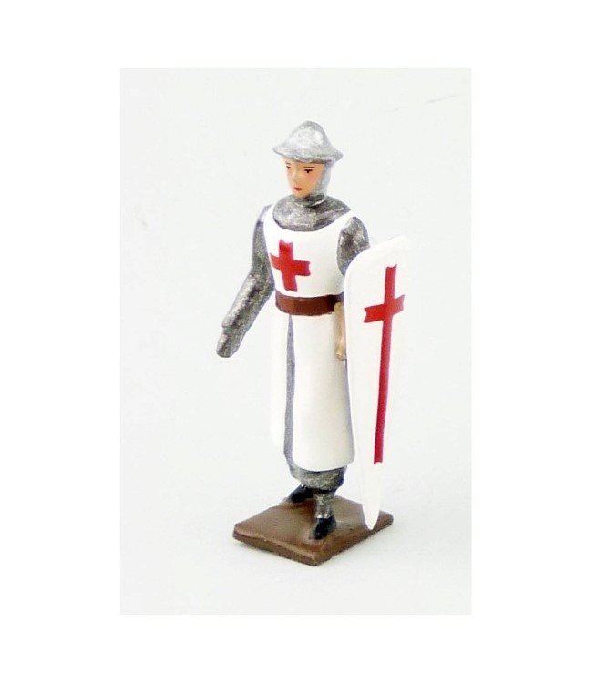 Templier, casque plat et bouclier