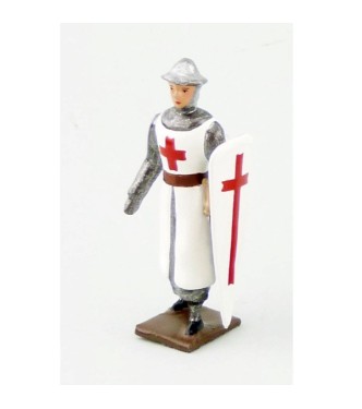 Templier, casque plat et bouclier