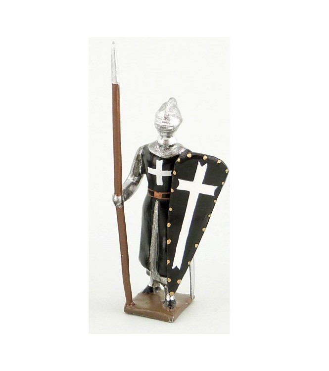 Hospitalier, casque bassinet, lance et bouclier
