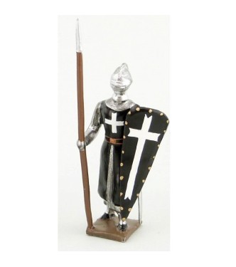 Hospitalier, casque bassinet, lance et bouclier