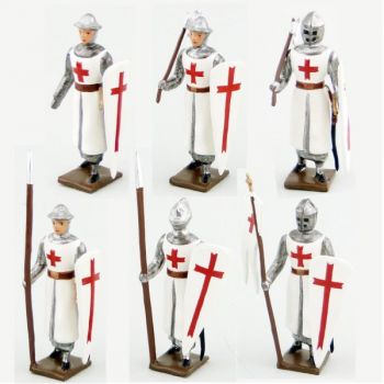 Templiers, ensemble de 6 figurines