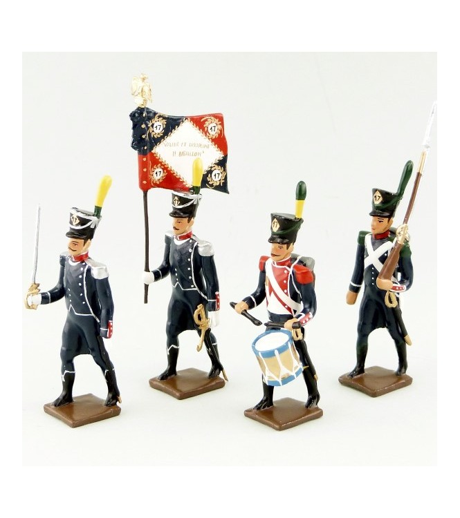 17e Rgt d'Infanterie légère, ensemble de 4 figurines