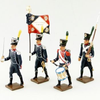 17e Rgt d'Infanterie légère, ensemble de 4 figurines
