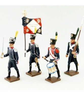 17e Rgt d'Infanterie légère, ensemble de 4 figurines