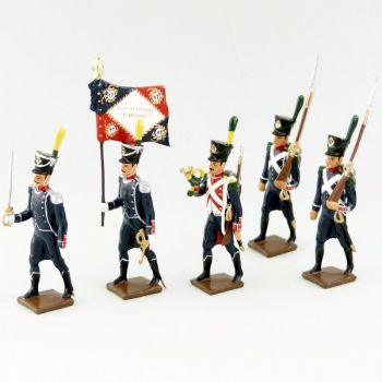 17e Rgt d'Infanterie légère, ensemble de 5 figurines