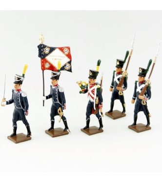 17e Rgt d'Infanterie légère, ensemble de 5 figurines