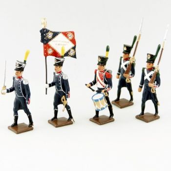 17e Rgt d'Infanterie légère, ensemble de 5 figurines