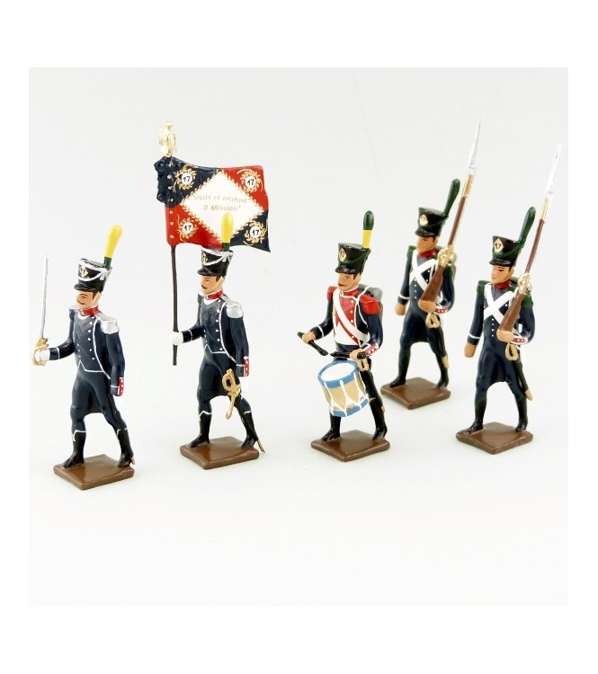 17e Rgt d'Infanterie légère, ensemble de 5 figurines