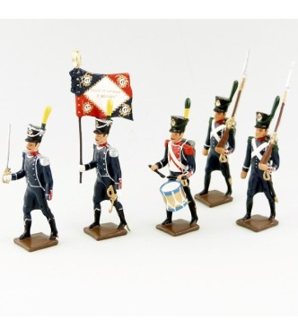 17e Rgt d'Infanterie légère, ensemble de 5 figurines