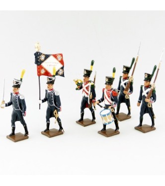 17e Rgt d'Infanterie légère, ensemble de 6 figurines