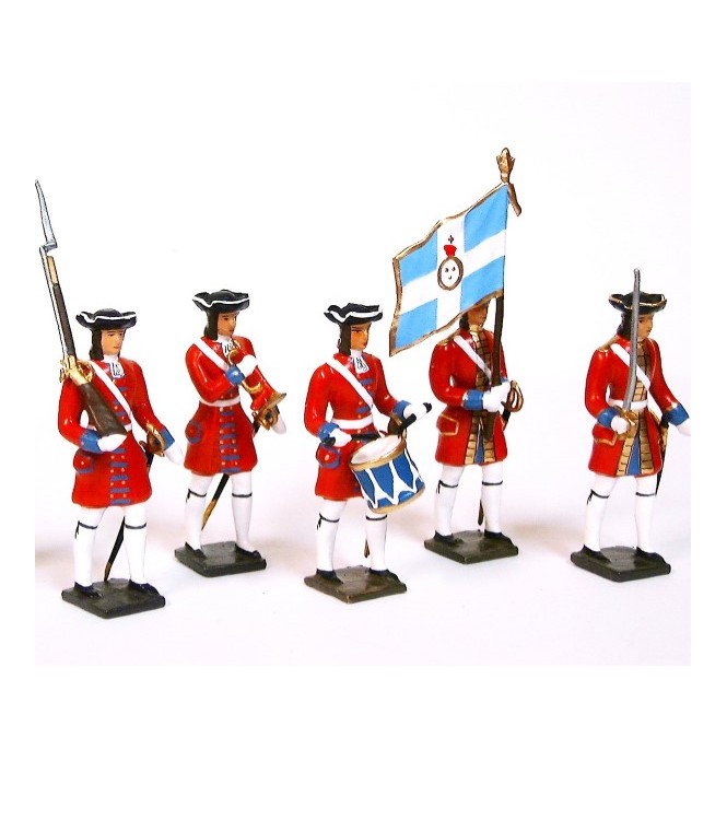 Grenadiers de la garde suisse de louis XIV, ensemble de 5 figurines
