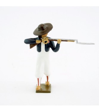 soldat de l'Armée catholique et royale de Vendée au feu, fusil en joue