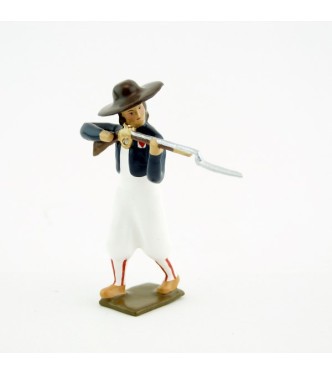 soldat de l'Armée catholique et royale de Vendée au feu, fusil en joue