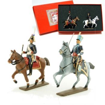 coffret de 2 figurines : maréchal Augereau et son aide de camp