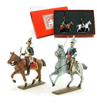 coffret de 2 figurines : maréchal Augereau et son aide de camp