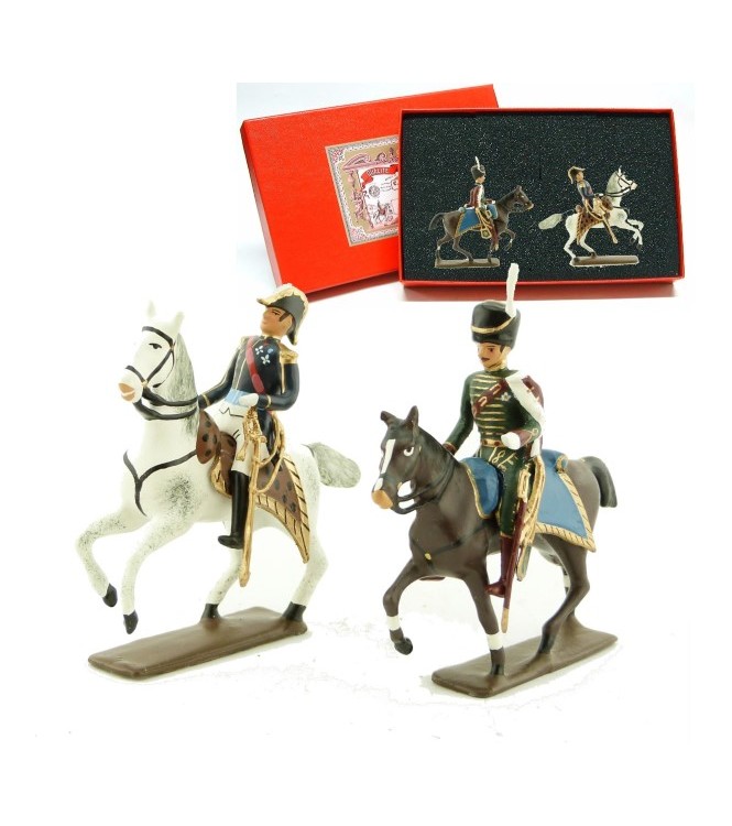 coffret de 2 figurines : général de Beauharnais et son aide de camp