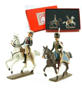 coffret de 2 figurines : général de Beauharnais et son aide de camp