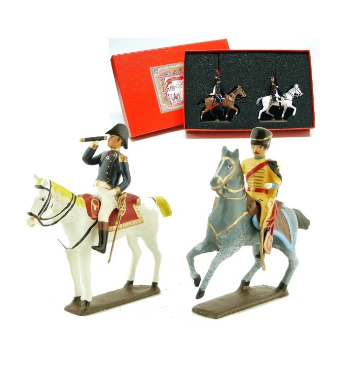 coffret de 2 figurines : maréchal Bernadotte et son aide de camp