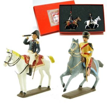 coffret de 2 figurines : maréchal Bernadotte et son aide de camp