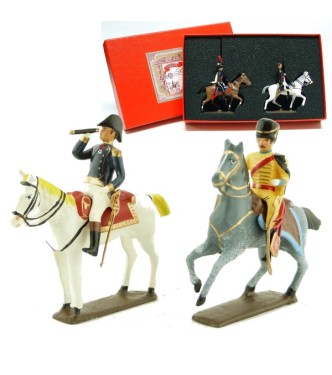 coffret de 2 figurines : maréchal Bernadotte et son aide de camp