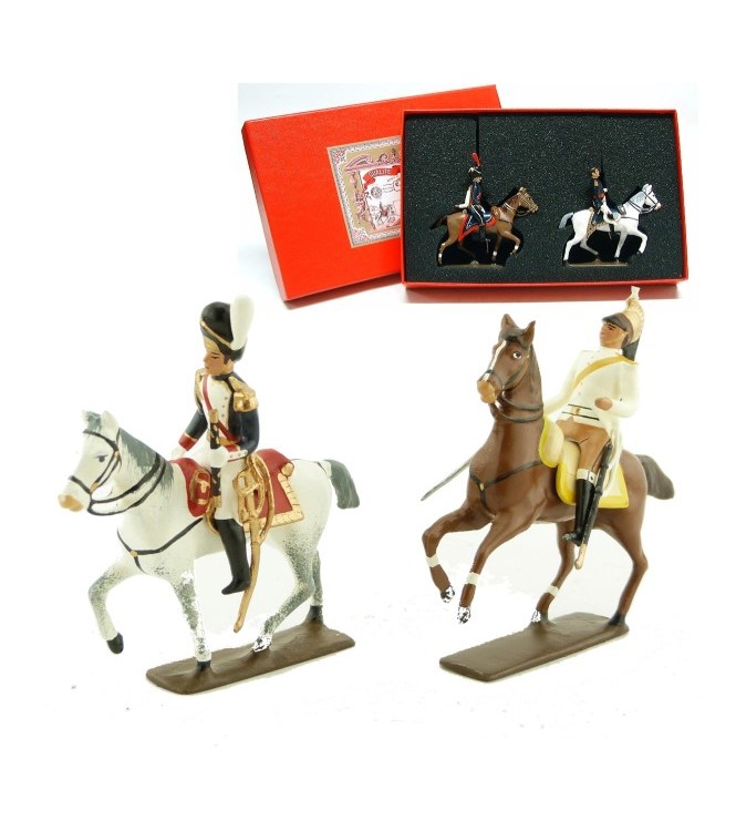 coffret de 2 figurines : maréchal Davout et son aide de camp