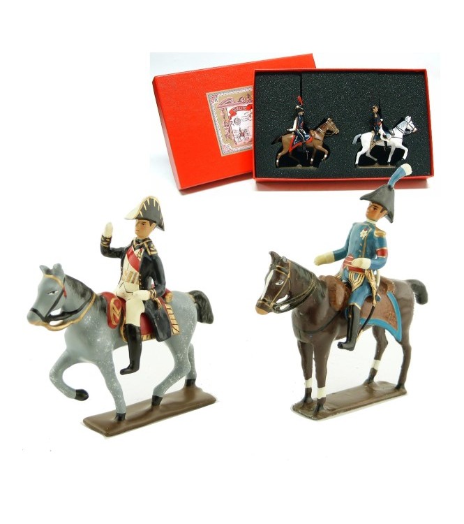 coffret de 2 figurines : maréchal Lefebvre et son aide de camp
