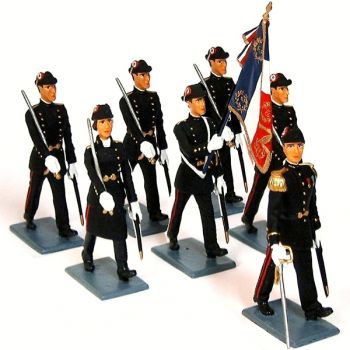 École Polytechnique, ensemble de 7 figurines