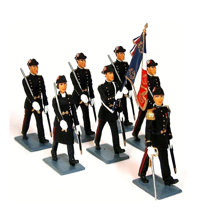 École Polytechnique, ensemble de 7 figurines
