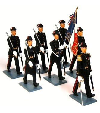 École Polytechnique, ensemble de 7 figurines