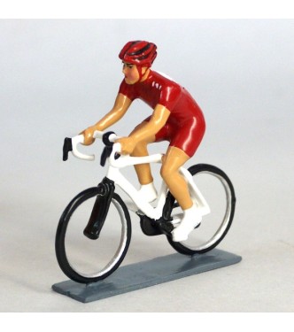 cycliste contemporain, maillot rouge