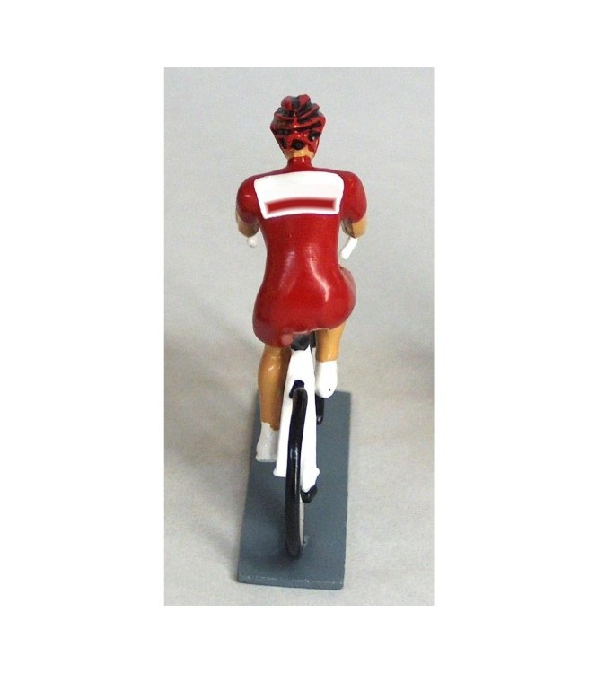 cycliste contemporain, maillot rouge