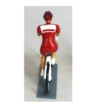 cycliste contemporain, maillot rouge