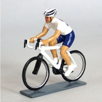 Cycliste (contemporain), maillot bleu et blanc