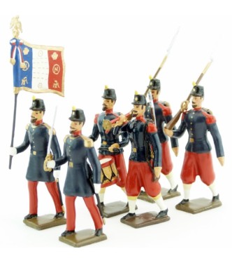 Infanterie de ligne, basquine garance (Napoléon III), ensemble de 6 figurines