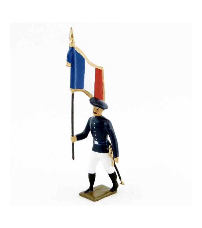 drapeau des chasseurs alpins en tenue d'ete, pantalon blanc