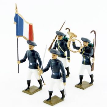 Chasseurs alpins en tenue d'ete, pantalon blanc - ensemble de 4 figurines