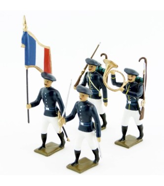 Chasseurs alpins en tenue d'ete, pantalon blanc - ensemble de 4 figurines