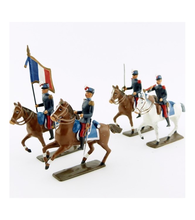 Saint-Cyriens à cheval, ensemble de 4 cavaliers