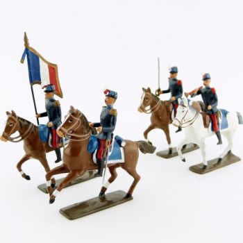 Saint-Cyriens à cheval, ensemble de 4 cavaliers