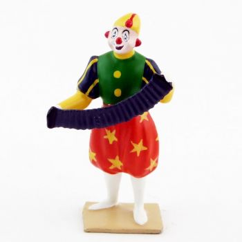 grand clown avec chapeau, jouant du bandonéon