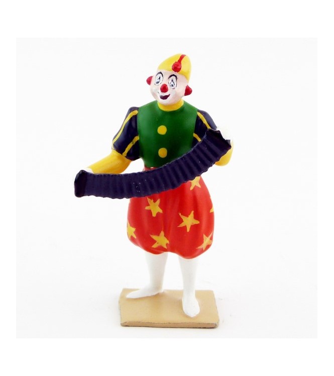 grand clown avec chapeau, jouant du bandonéon
