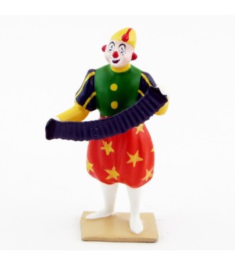 grand clown avec chapeau, jouant du bandonéon