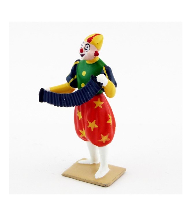 grand clown avec chapeau, jouant du bandonéon