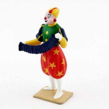 grand clown avec chapeau, jouant du bandonéon