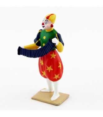 grand clown avec chapeau, jouant du bandonéon