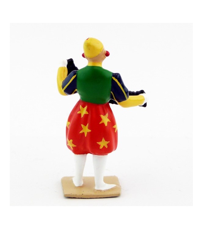 grand clown avec chapeau, jouant du bandonéon