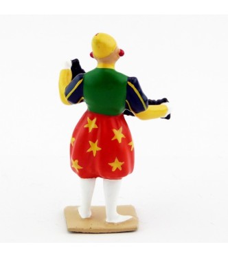 grand clown avec chapeau, jouant du bandonéon