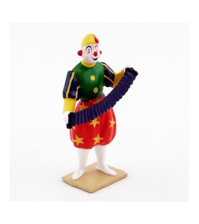 grand clown avec chapeau, jouant du bandonéon