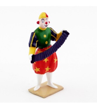 grand clown avec chapeau, jouant du bandonéon